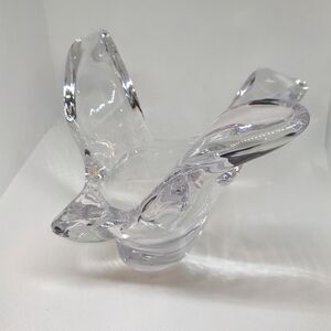 Vintage 1970s Princess House Crystal Turtle Dove Bowl – 8" Elegant Glass Decor